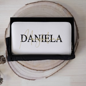 Cartera personalizada con nombre | Cartera para mujer | Regalo para novia o madre | Embrague | Cartera con cremallera | idea de regalo