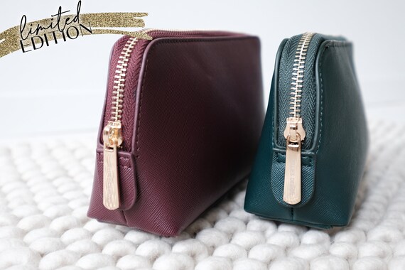 Be Burgundy Personalisierte Make-up-Taschen – Set Mit 5 Taschen, Weiß Mit Blumenmotiv