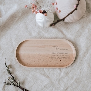 Gift for Mother's Day Beech wood tray engraved with Thank You Mom Waxed beech serving board image 8