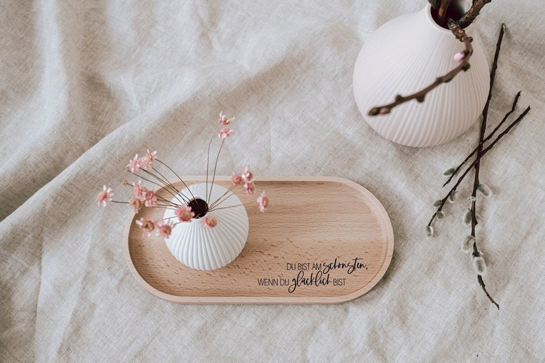 Tray You are the most beautiful made of beech wood gift for your girlfriend or sister serving board to give away image 1