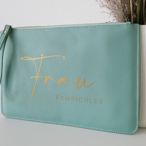 Cartera Personalizada Regalo nupcial bolso de mano para la boda bolso de novia Estuche Marfil con el nombre de la novia, dama de honor, madre de la novia imagen 7