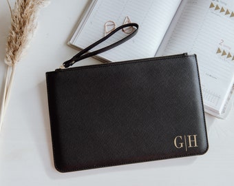 Personalisierte Clutch | Geschenk Freundin | Handtasche mit Initialen | Brauttasche | Pouch with Monogram