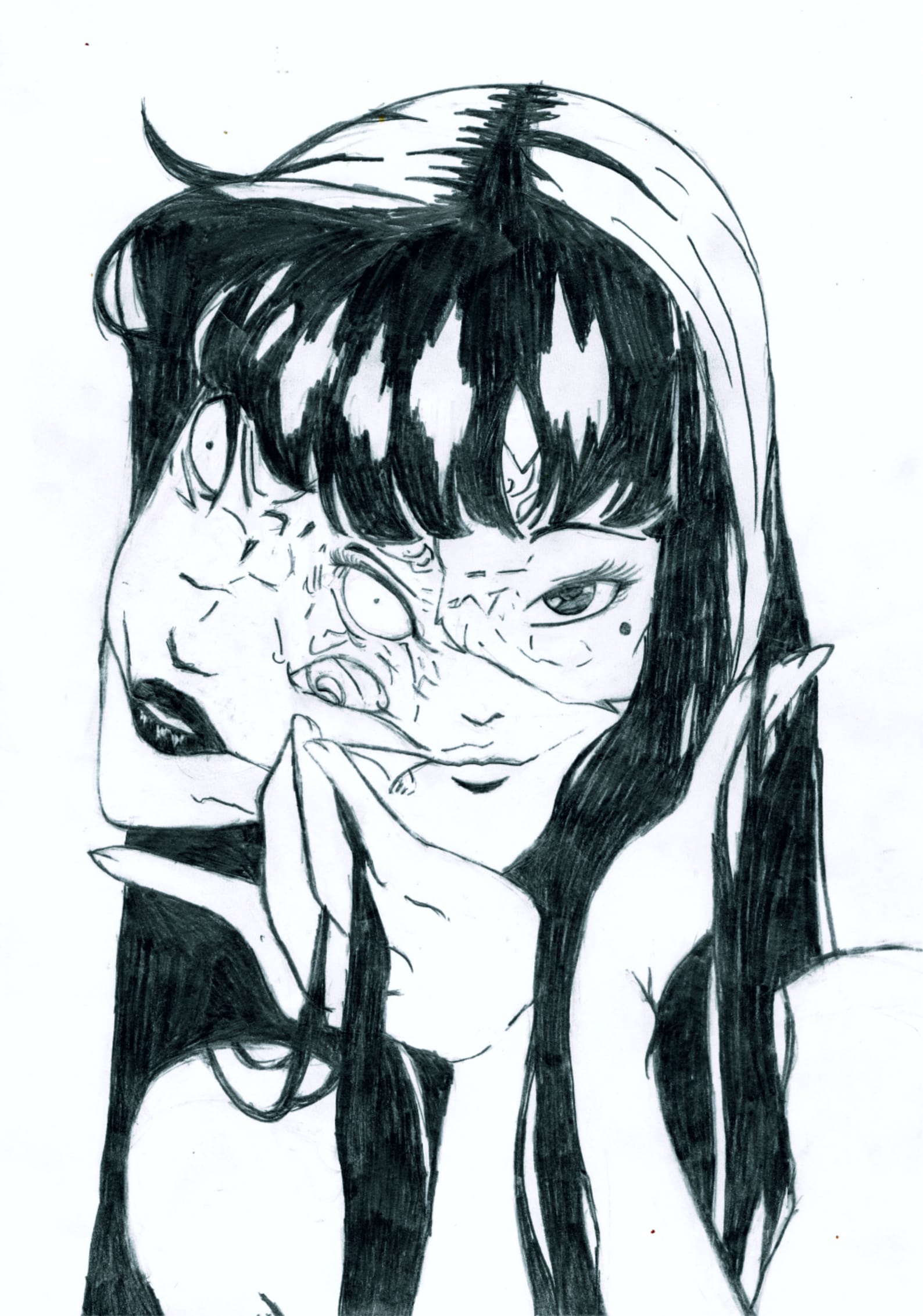 POSTER anime art Tomie drawing pencil sketch Wall Art Decor Etsy