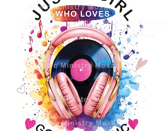 Just a Girl Who Loves Gospel Music – Digital Design for Hoodie or T-shirt