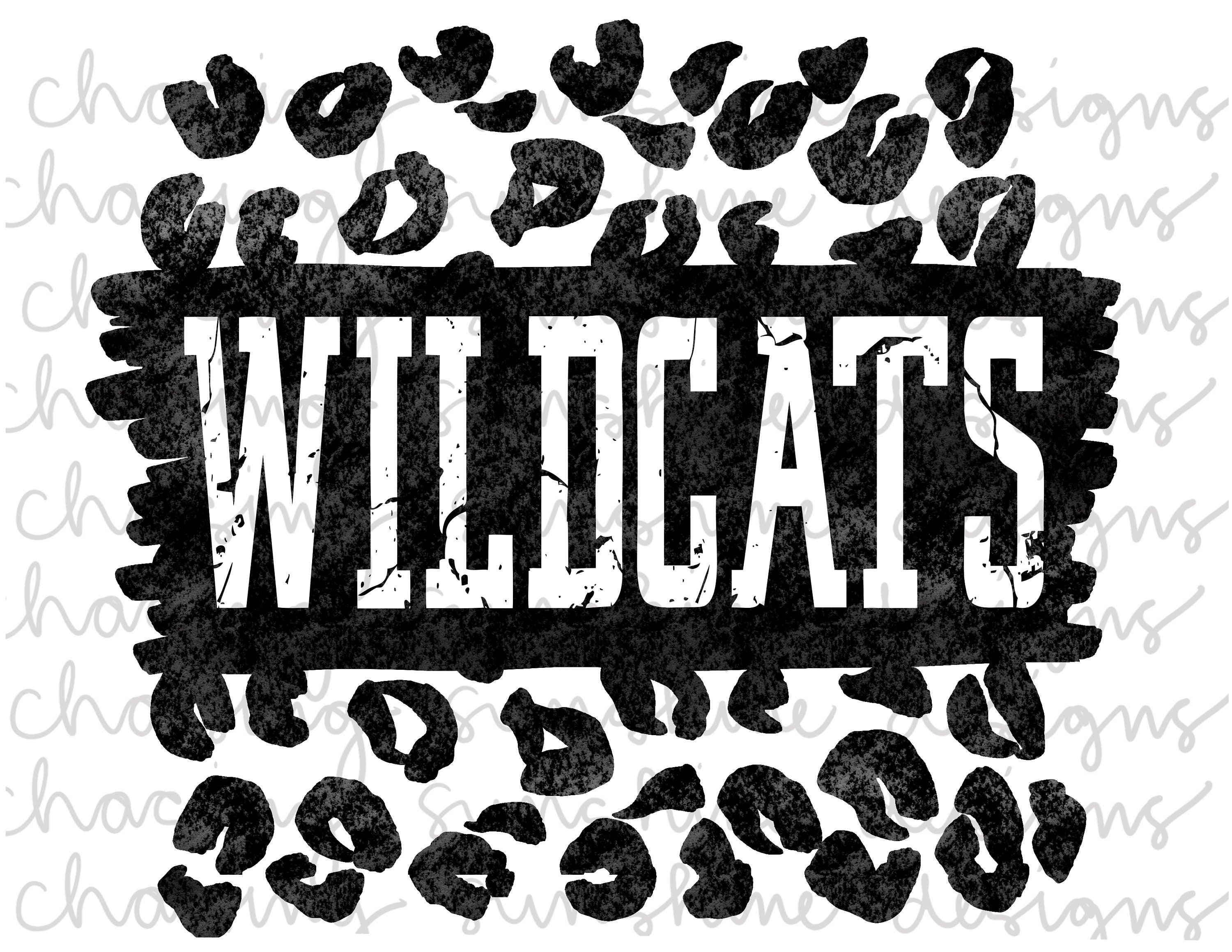 Wildcats | School Spirit | Team Pride | Distressed Leopard Print | Fo…