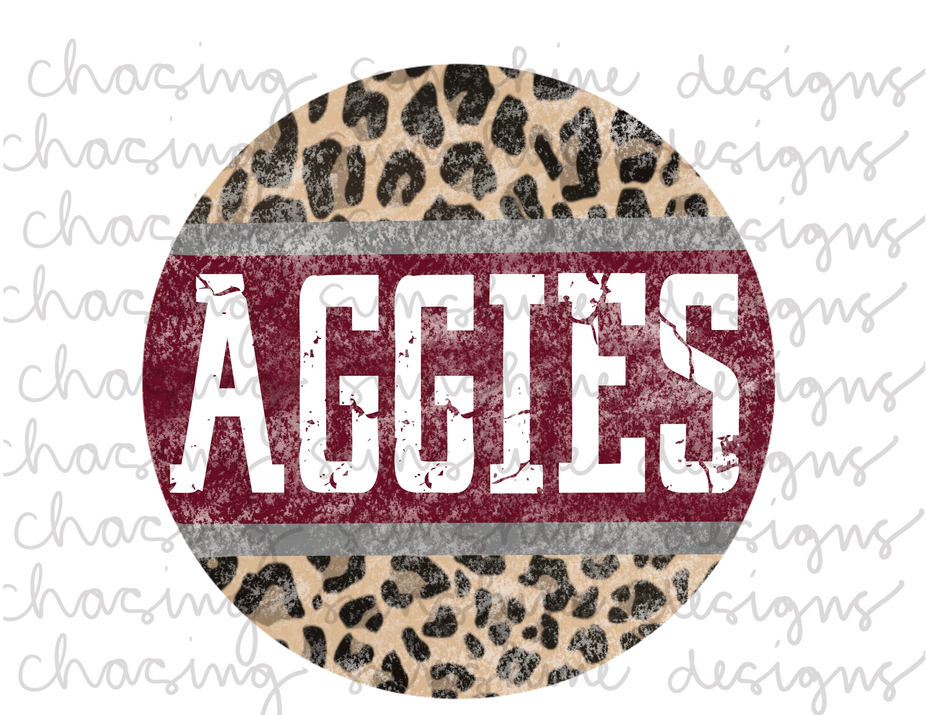 Aggies | School Spirit | Leopard Circle | Maroon | White | Vintage | …