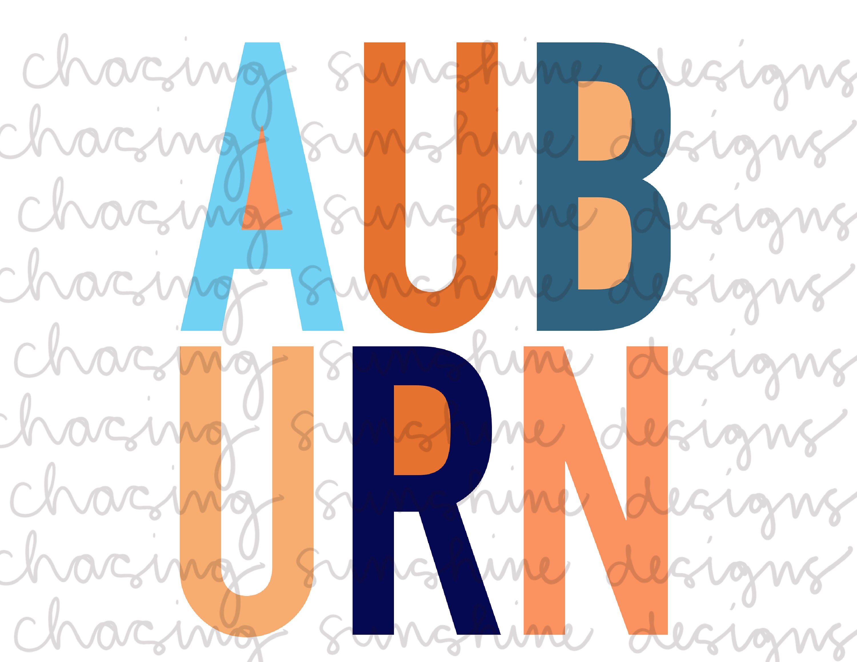 Auburn | Navy | Orange | Football | School Spirit | Color Block | Col…