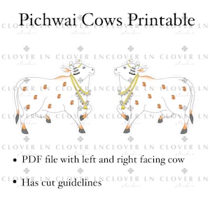 Pichwai Kuh digitale Datei, Pooja Dekor, digitale Datei, Pichwai Kuh Druck, DIY indisches Dekor, Gruhapravesam Dekor, Muggu digitale Datei