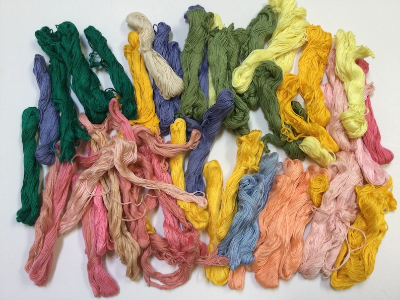 Multicolor Embroidery Cross Stitch Floss Big Lot of 50 Vintage Embroidery Floss Skeins Cotton Cross Stitch Embroidery Floss