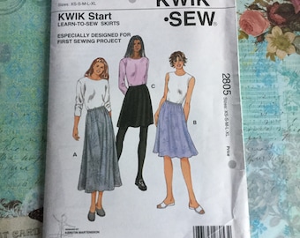Uncut Sew Kwik Sew pattern Skirts Pencil Wiggle 3 Lengths XS-XL Ladies 3765 FF Uncut Sew Kwik Sew pattern Skirts Pencil Wiggle 3 Lengths XS-XL Ladies 3765 FF
