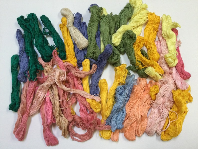 Multicolor Embroidery Cross Stitch Floss Big Lot of 50 Vintage Embroidery Floss Skeins Cotton Cross Stitch Embroidery Floss