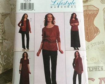 Butterick 3575 Sewing Patterns. Uncut Misses Jacket, Vest, Top, Dress, Skirt and Pants Sewing Pattens, Size  14, 16, 18