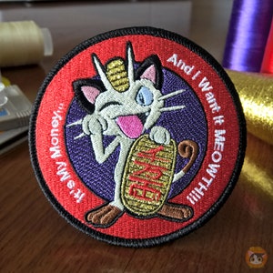 Anime and Videogame Character - Embroidered Patch - Maneki neko - Iron On/Hook & Loop - Premium Embroidery