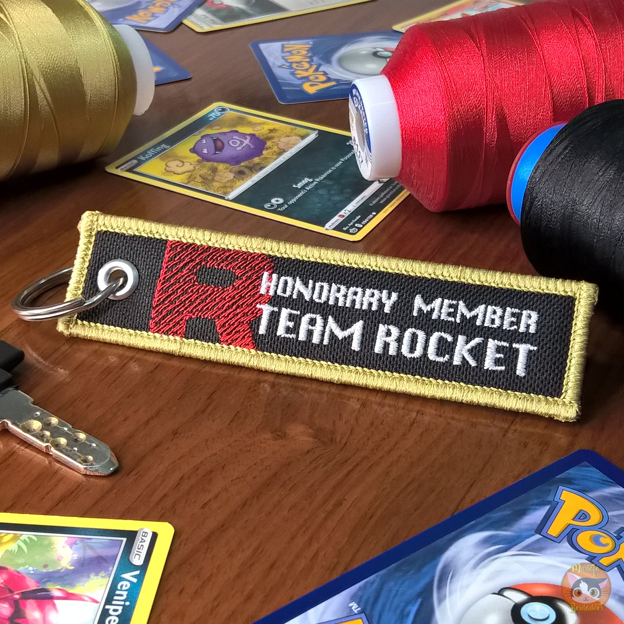 Key Tag - Embroidered on both sides - Inspired by Videogame - Rocket - Anime - Jet Tag
