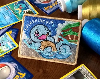 Anime and Videogame Character - Splashing fun - Embroidered Patch - Starter - Limited Edition - Iron On/Hook & Loop - Premium Embroidery