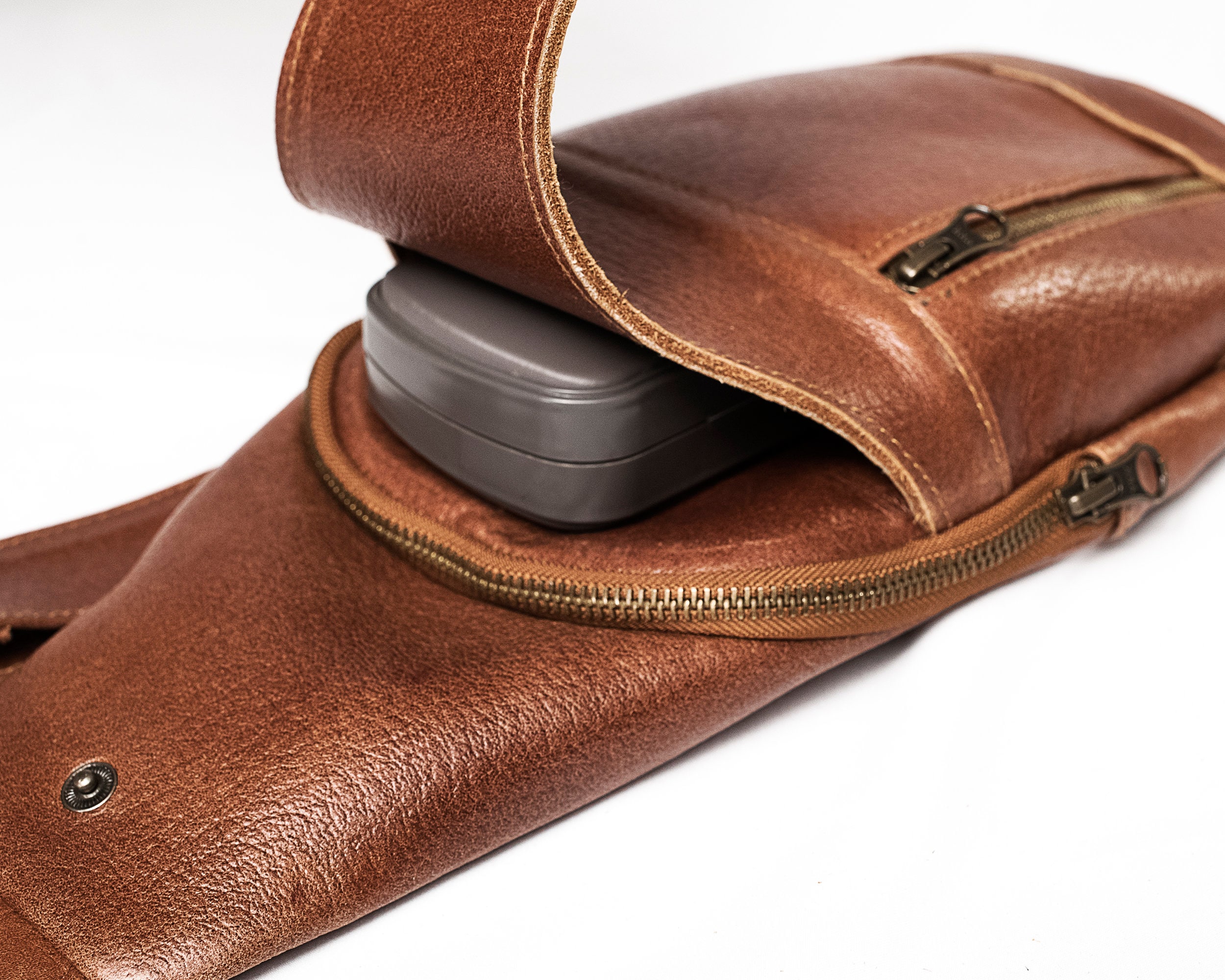 Mens Leather Sling Bag, Travel Document Holder, Sling Bag