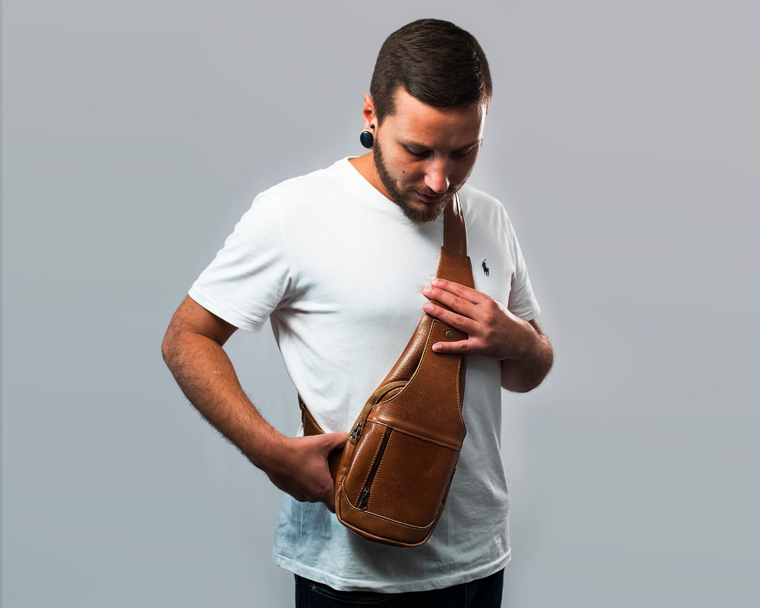 Buy Mens Leather Sling Bag Travel Document Holder Sling Bag Online in India  