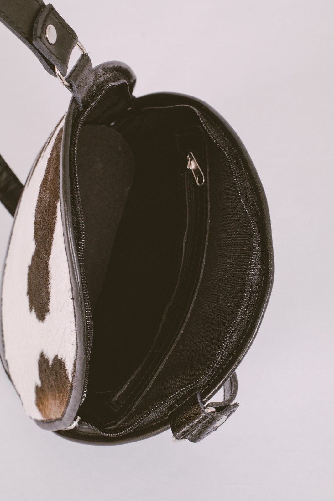 Cowhide Bag Flat Leather Cross Body Bag Hair on Hide Purse Etsy