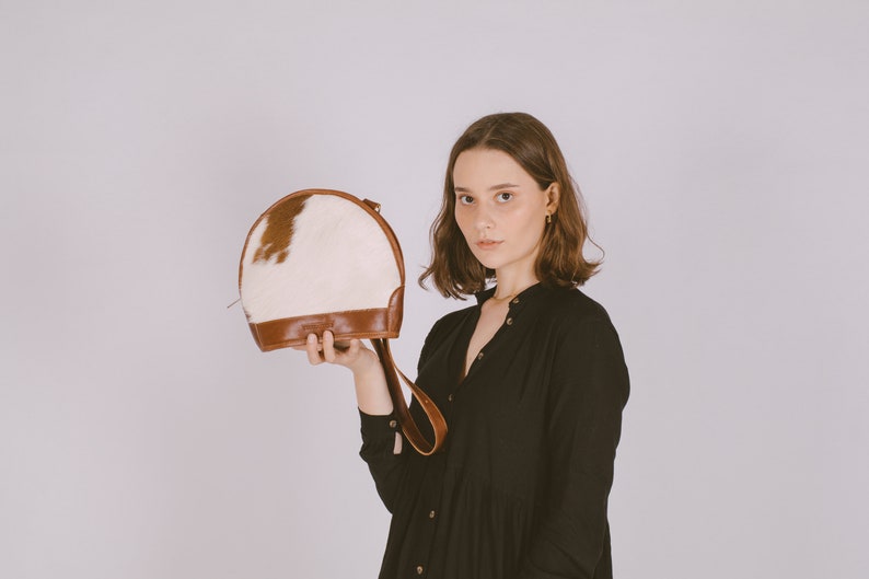 Cowhide Bag, Flat Leather Cross Body Bag, Hair on Hide Purse Etsy