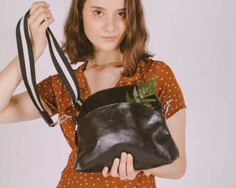 Crossbody tas, leren schoudertas, echt lederen handtas, cadeau onder de 100