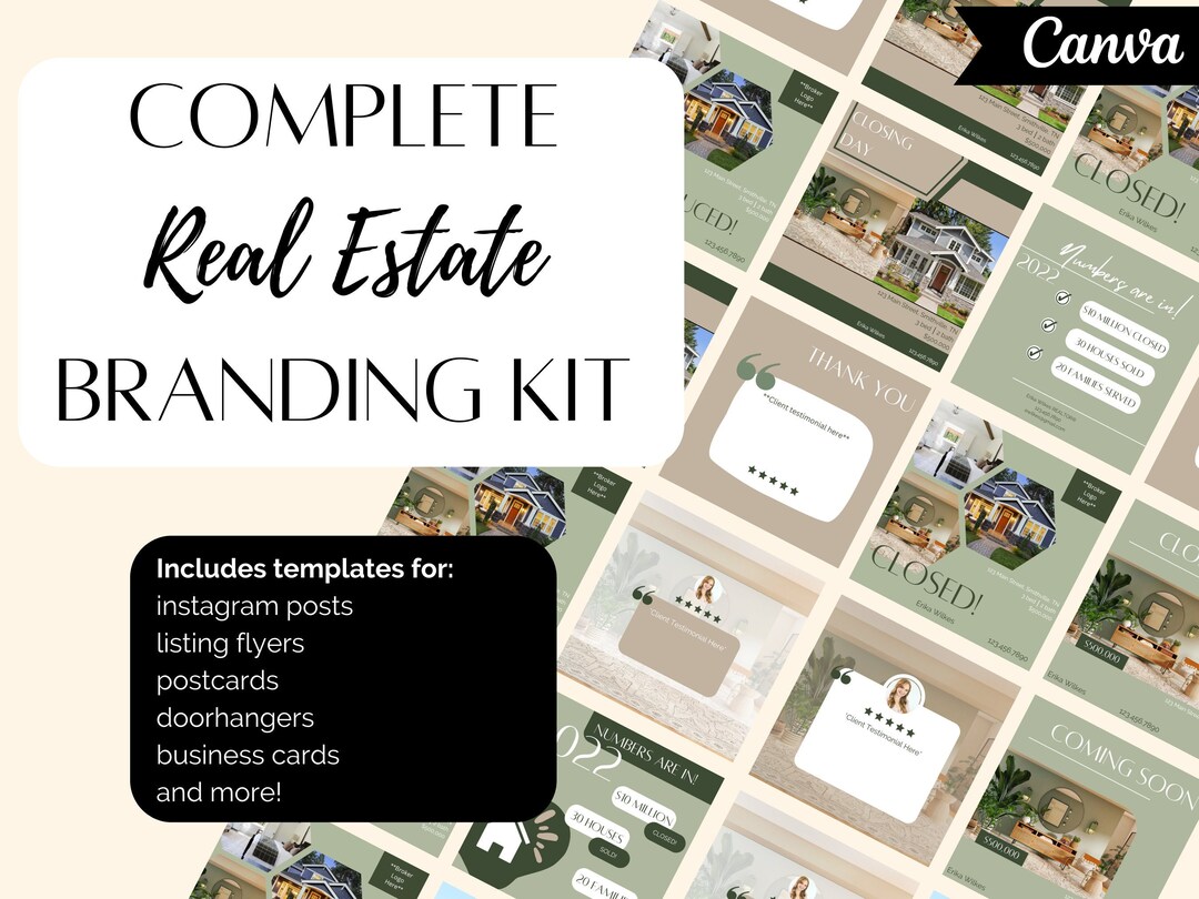 Real Estate Branding Bundle, Real Estate Canva Templates, Real Estate ...