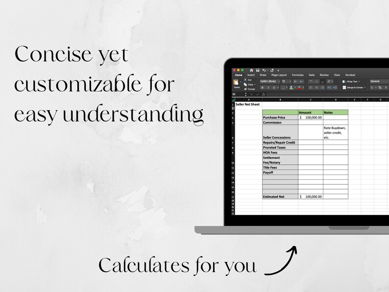 Offer Comparison Spreadsheet and Net Sheet/real Estate Offer Etsy