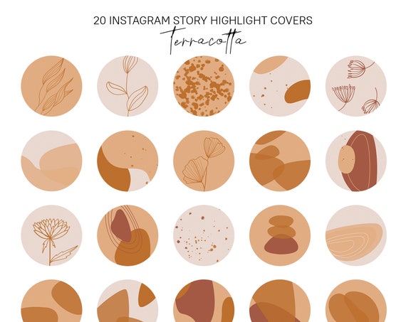 20 Instagram Story Highlight Icons Abstract Terracotta Story | Etsy