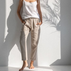 HandMade Women’s Linen Pants, Classic linen pants, linen trousers soft linen pants loose pants