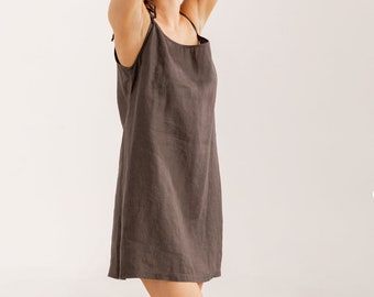 Linen dress for summer, linen strap dress for women, linen dress slip