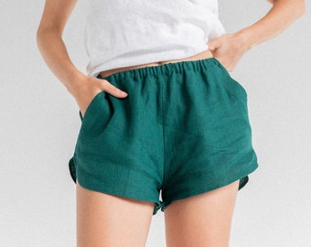 Linen Shorts GREEN