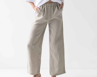 HandMade Women's Linen Pants, Classic linen pants, linen trousers soft linen pants loose pants