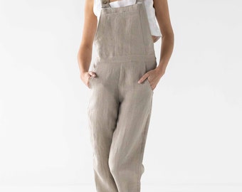 linen jumpsuit playsuit natural