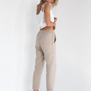 HandMade Womens Linen Pants, Classic linen pants, linen trousers soft linen pants loose pants image 4