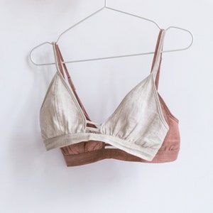 Organic Linen Bralette For Women Bra NATURAL image 1