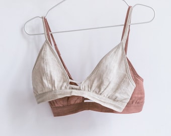 Organic Linen Bralette For Women Bra NATURAL