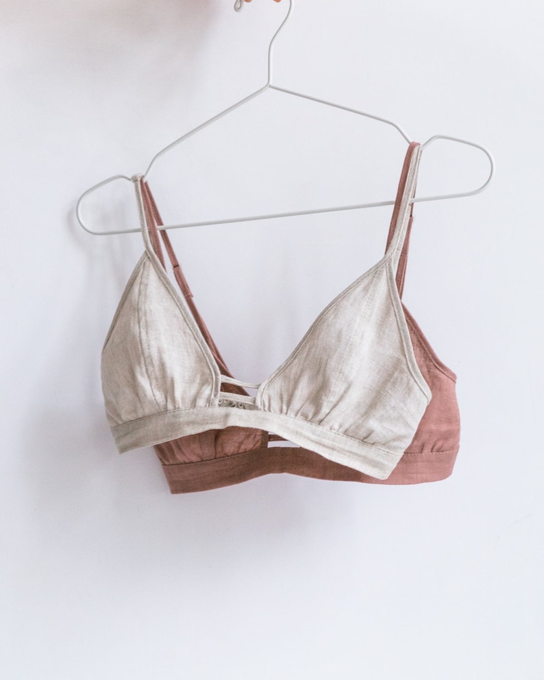 Organic Linen Bralette For Women Bra NATURAL image 1