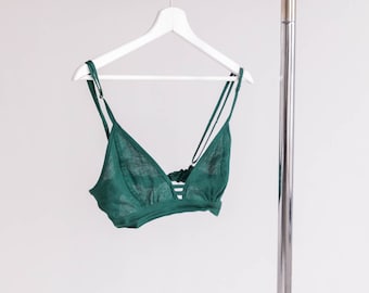 GREEN LINEN BRALETTE main image 1