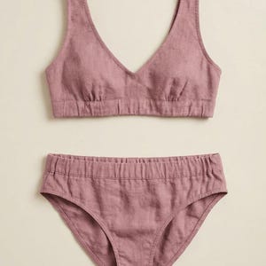 Leinen-Bikini-Set | Handgefertigte, umweltfreundliche Sommerbademode | Minimalistische Strandmode