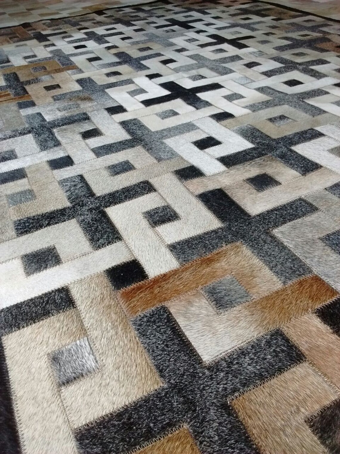 Cowhide rugs patchwork Etsy