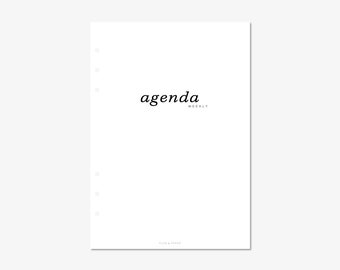 Minimalist A5 Printable Planner: Undated Weekly Agenda (PDF Download)