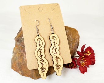 Wood Earrings Vulcan Script Infinite Diversity