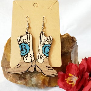 Asymmetrical Cowboy / Cowgirl Personalized Western Earrings