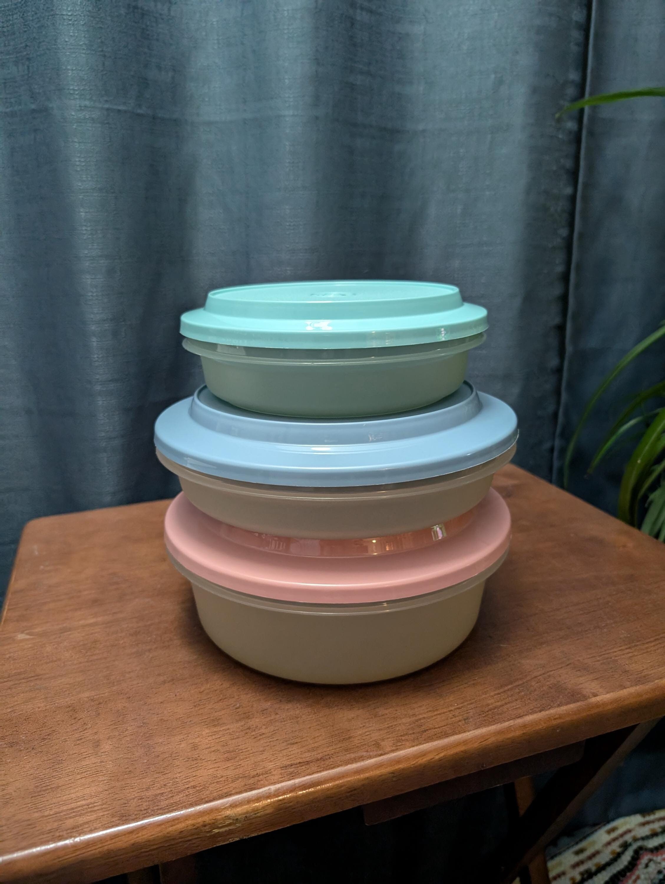 Vintage Set of Three (3) 1988 Tupperware Seal 'N Serve Containers