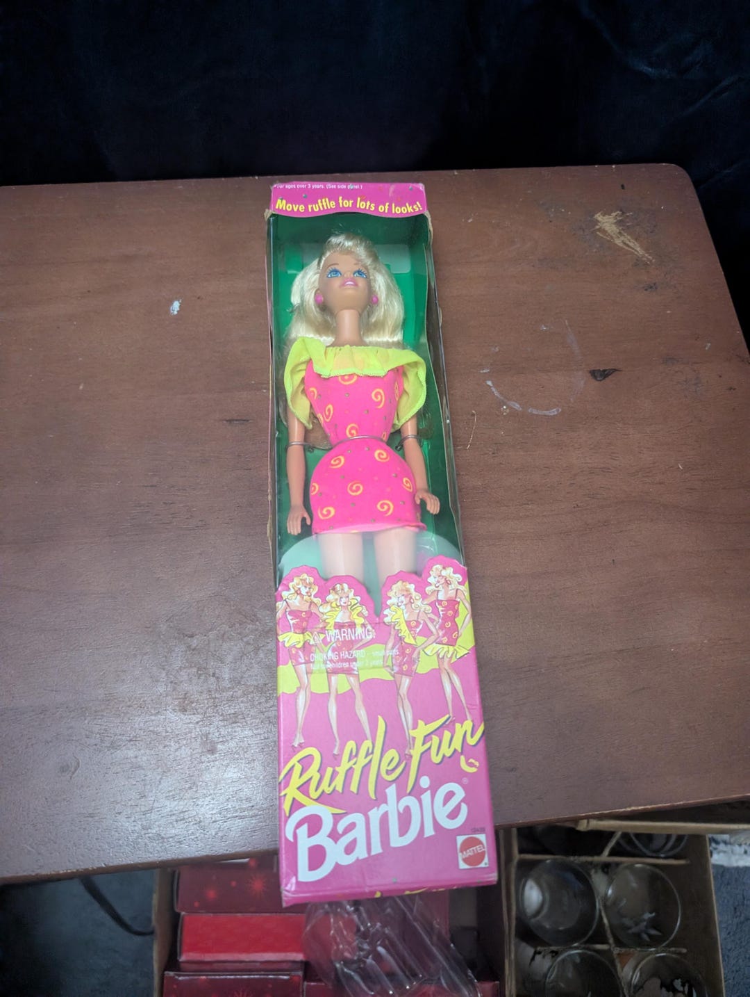 Barbie Ruffle Fun 1994 Ruffle Fun Barbie - Mattel No 12433 - Doll is New in Box – Damaged ...