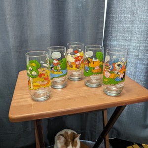 Set of Five 1983 McDonald&#39;s Camp&#39;s Snoopy Collectible Glasses - Peanuts Collectible- McDonald&#39;s Collectible