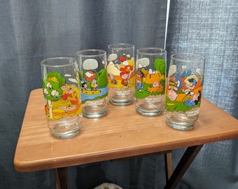 Set of Five 1983 McDonald's Camp's Snoopy Collectible Glasses - Peanuts Collectible- McDonald's Collectible