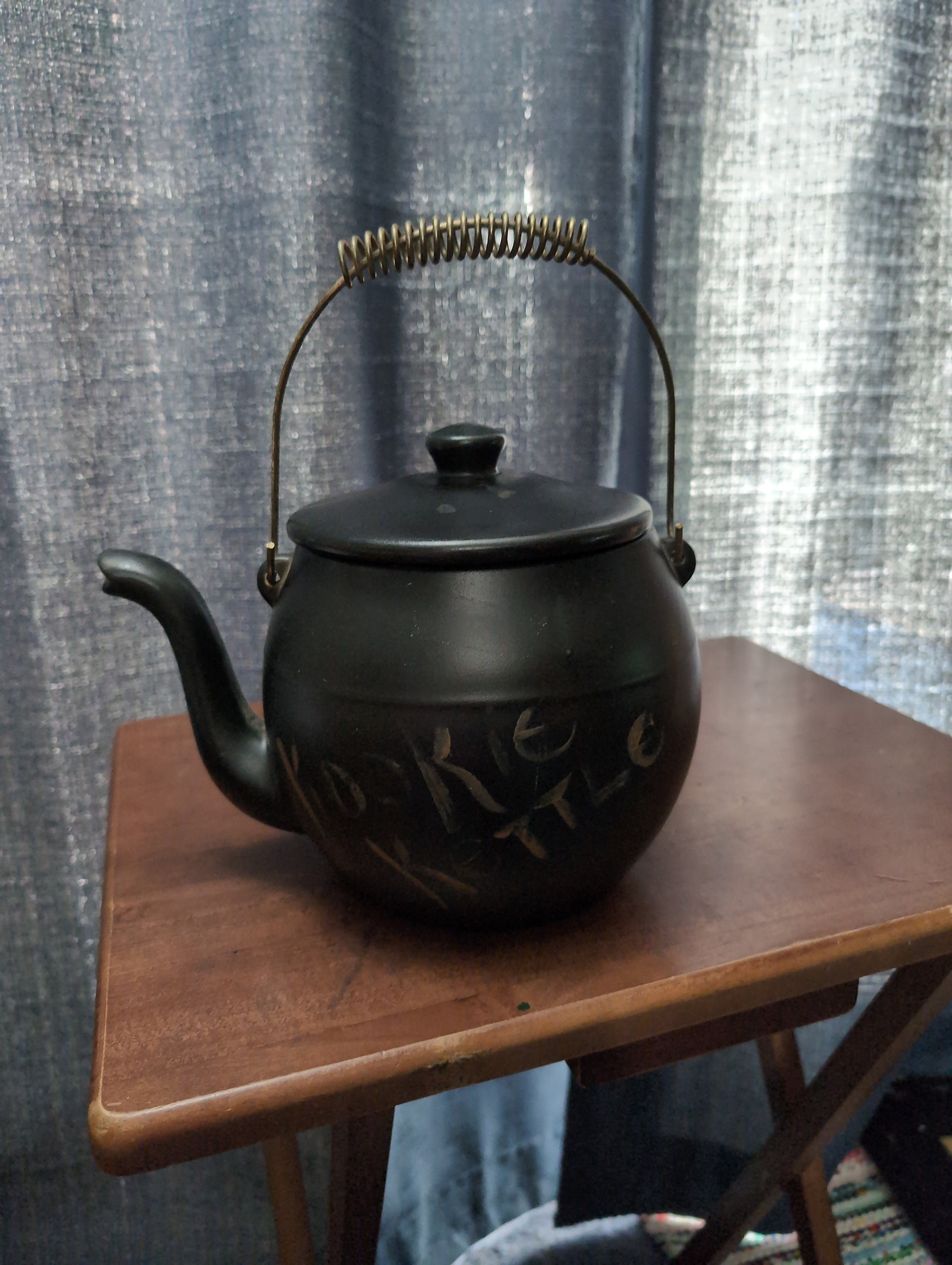 Vintage Mccoy Kookie Kettle Black Ceramic Teapot – Cookie Jar With