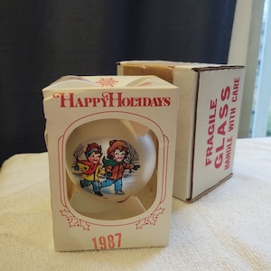 1987 Glass Campbell's Kids Ornament with Original Box - Collector's Edition