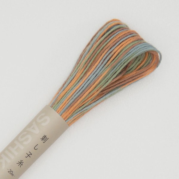Muted Rainbow Short Pitch Variegated #91 Olympus Sashiko Thread 22yd.