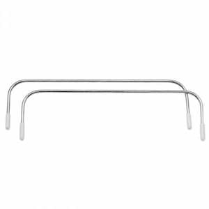 May include: Two silver metal curtain rods with white plastic end caps.